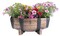 Rustic Wood- Look Plastic Half Barrel Flower Pot Garden Planter, Pack of 2